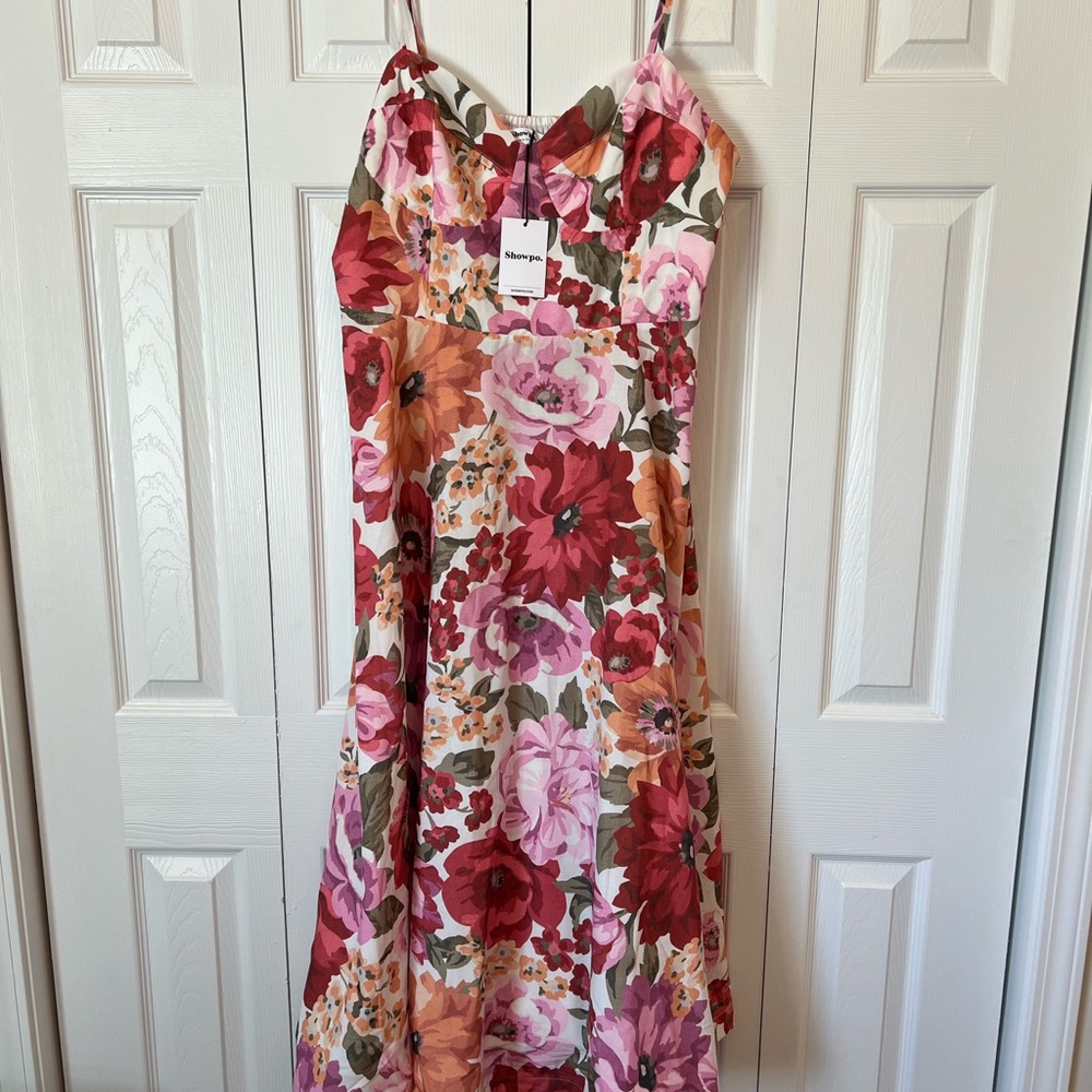 Showpo Pink and Red Maxi Sundress Spaghetti Strap